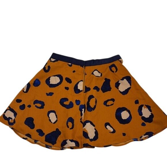 Phillip Lim Flare Skirt Womens Size 14 Orange Leopard Print Bold Animal Pattern - Picture 6 of 7